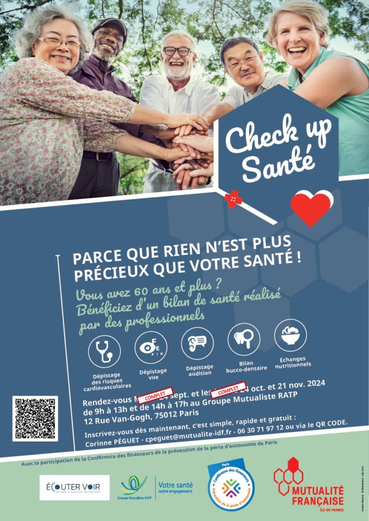 Check'up Santé senior en partenariat avec la mutualité Île-de-France