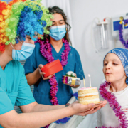 birthday surprise for little girl in hospital room